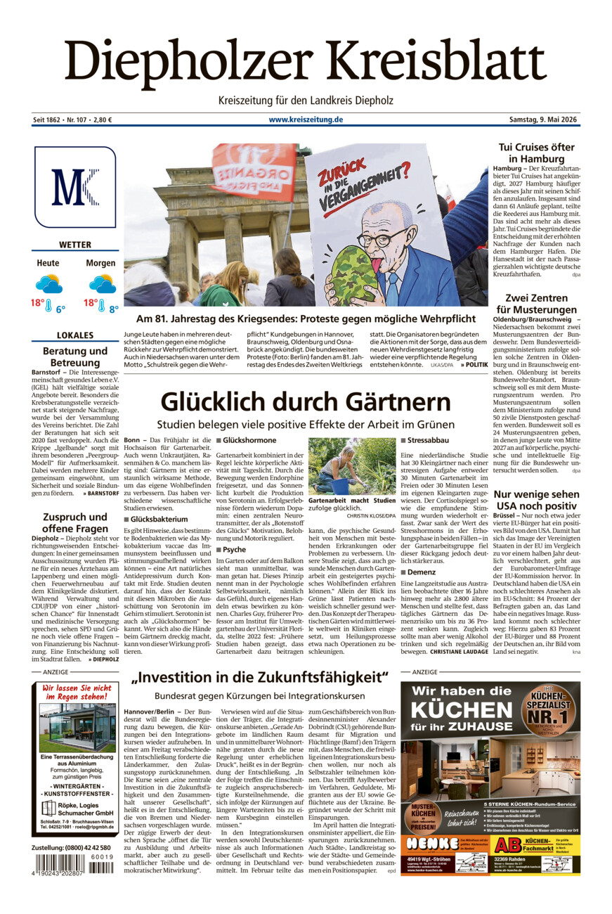 Diepholzer Kreisblatt vom Samstag, 09.05.2026