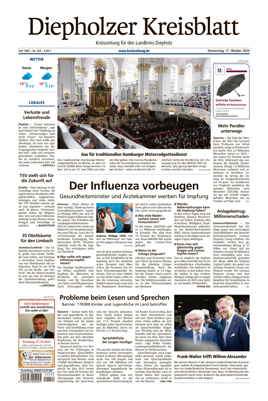 Diepholzer Kreisblatt vom Donnerstag, 17.10.2024