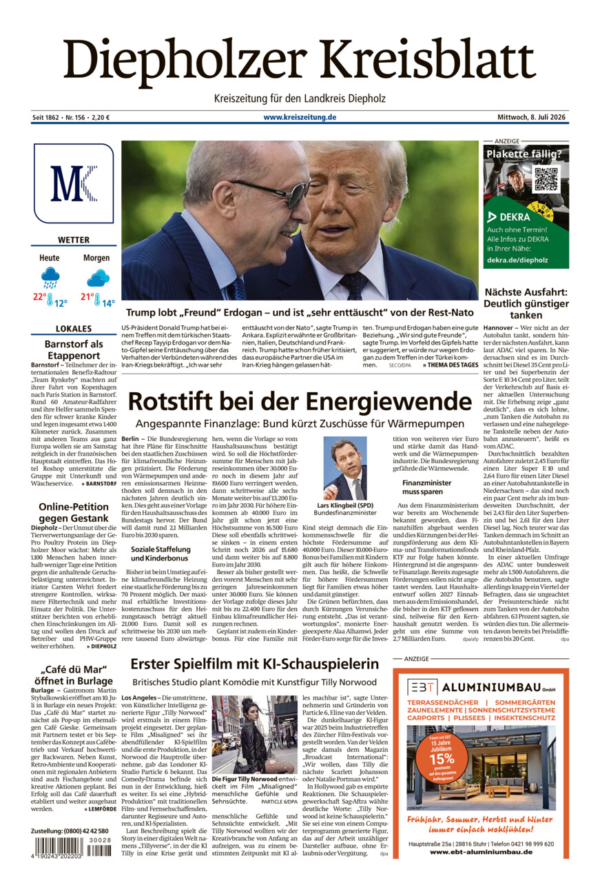 Diepholzer Kreisblatt vom Mittwoch, 08.07.2026