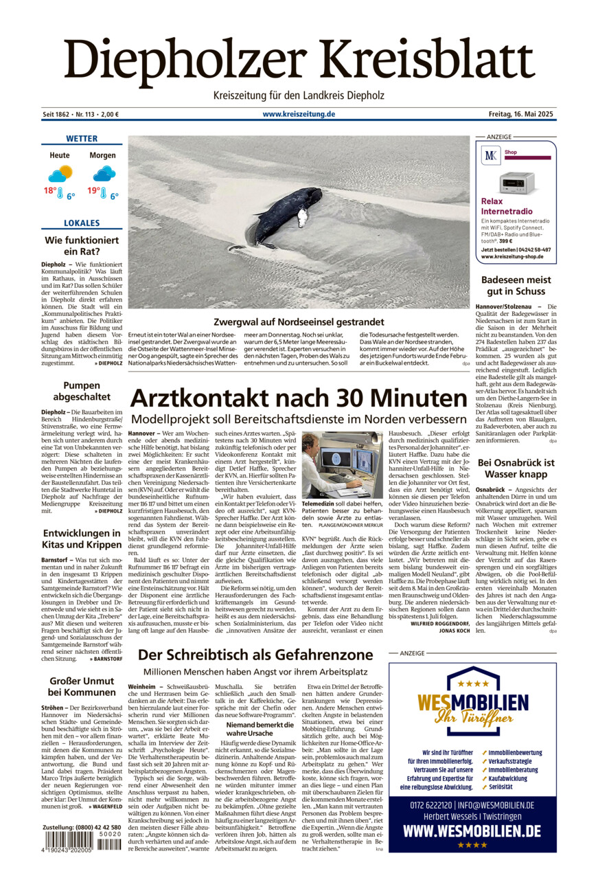 Diepholzer Kreisblatt vom Freitag, 16.05.2025