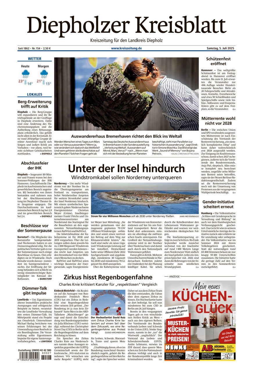 Diepholzer Kreisblatt vom Samstag, 05.07.2025