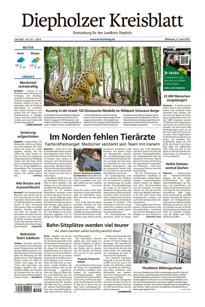 Diepholzer Kreisblatt vom Mittwoch, 11.06.2025
