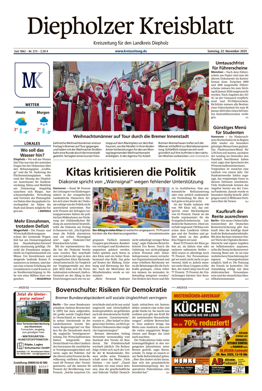 Diepholzer Kreisblatt vom Samstag, 22.11.2025