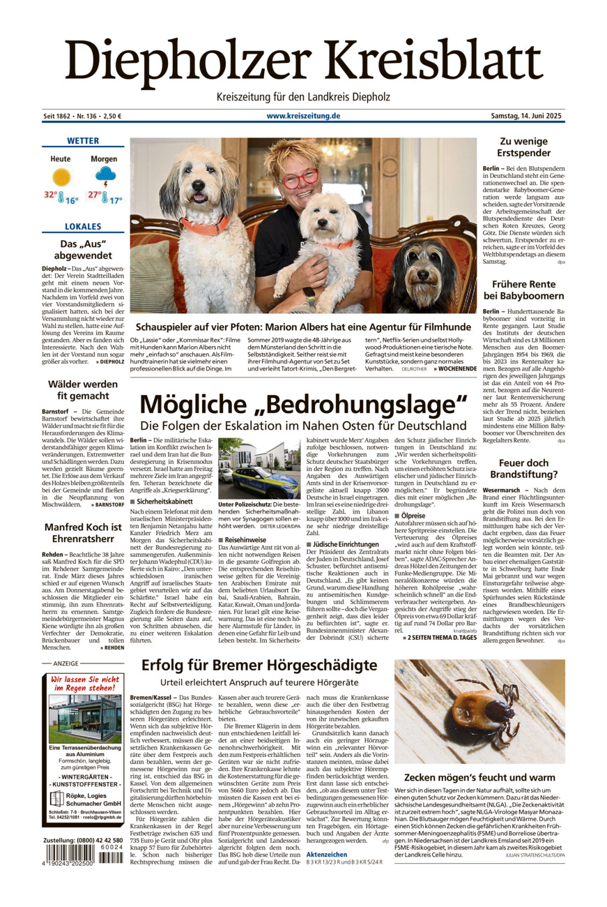 Diepholzer Kreisblatt vom Samstag, 14.06.2025