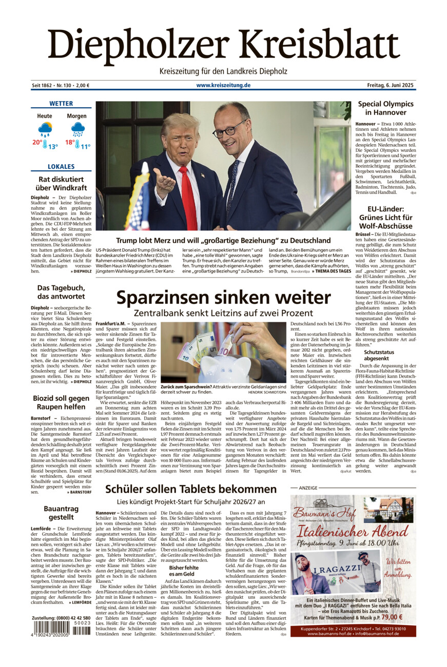 Diepholzer Kreisblatt vom Freitag, 06.06.2025