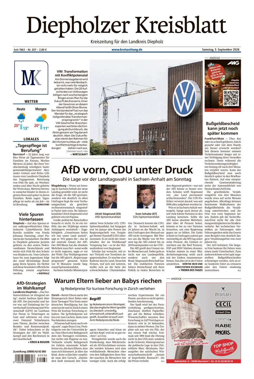 Diepholzer Kreisblatt vom Samstag, 05.09.2026