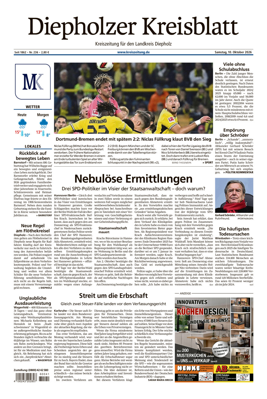 Diepholzer Kreisblatt vom Samstag, 10.10.2026