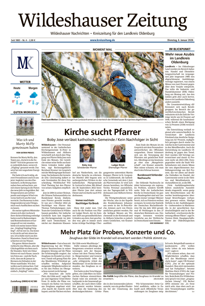 Wildeshauser Zeitung vom Dienstag, 06.01.2026