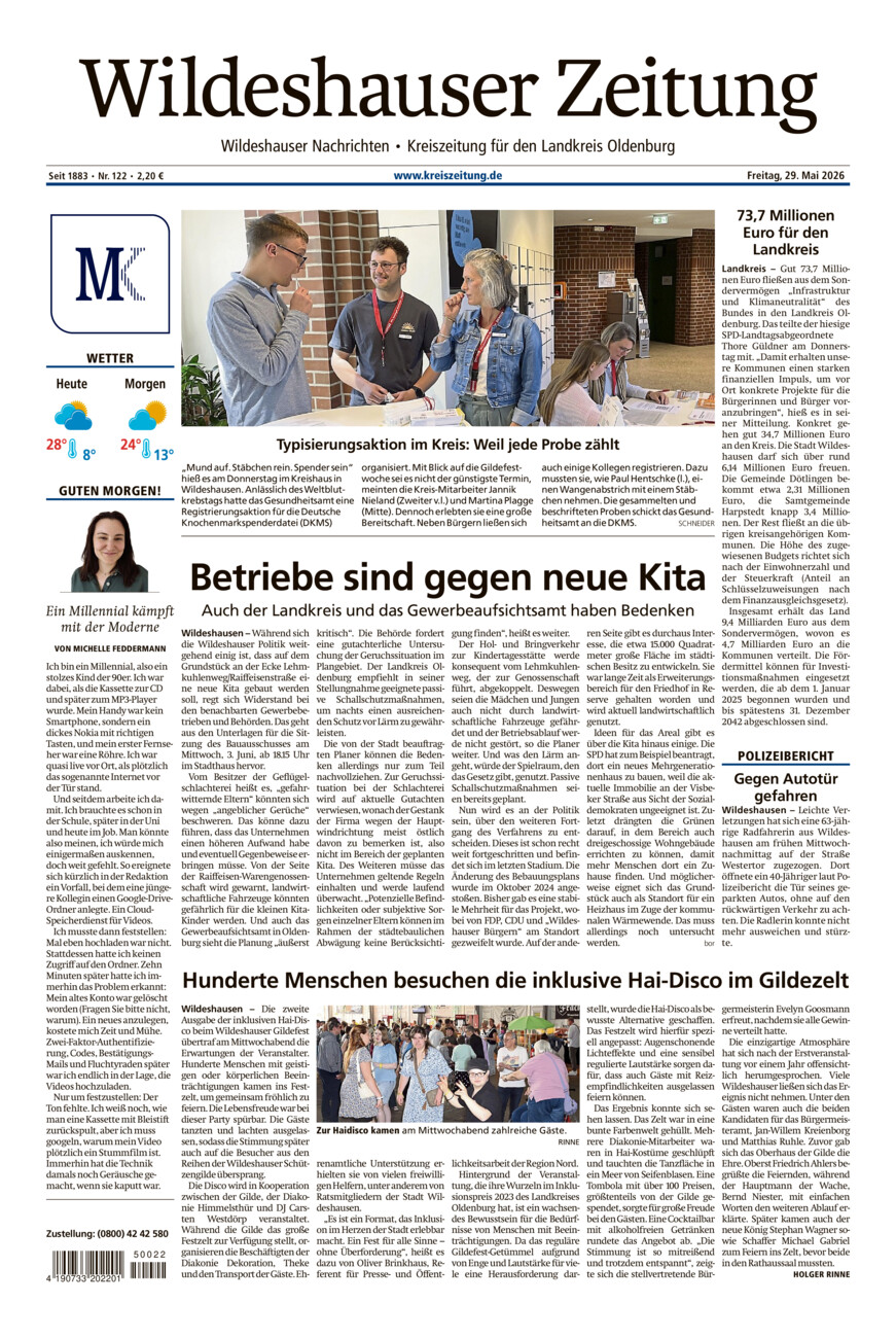 Wildeshauser Zeitung vom Freitag, 29.05.2026