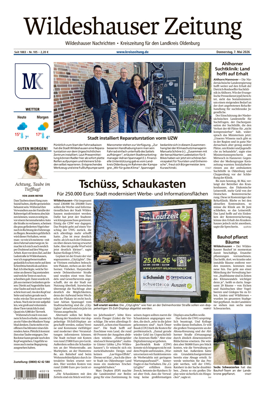Wildeshauser Zeitung vom Donnerstag, 07.05.2026