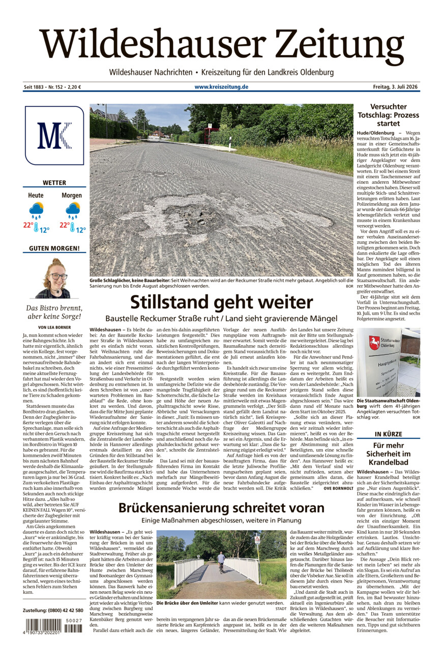 Wildeshauser Zeitung vom Freitag, 03.07.2026