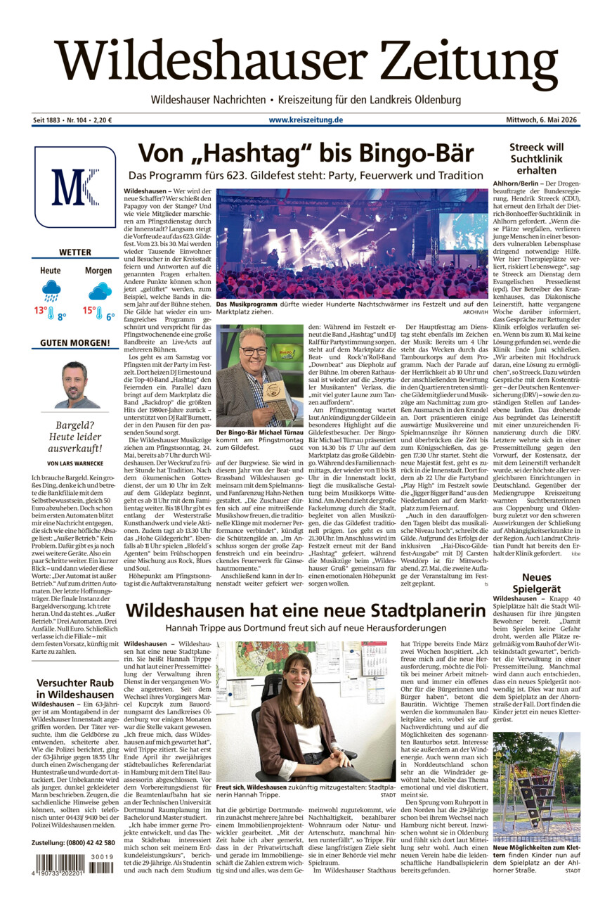 Wildeshauser Zeitung vom Mittwoch, 06.05.2026