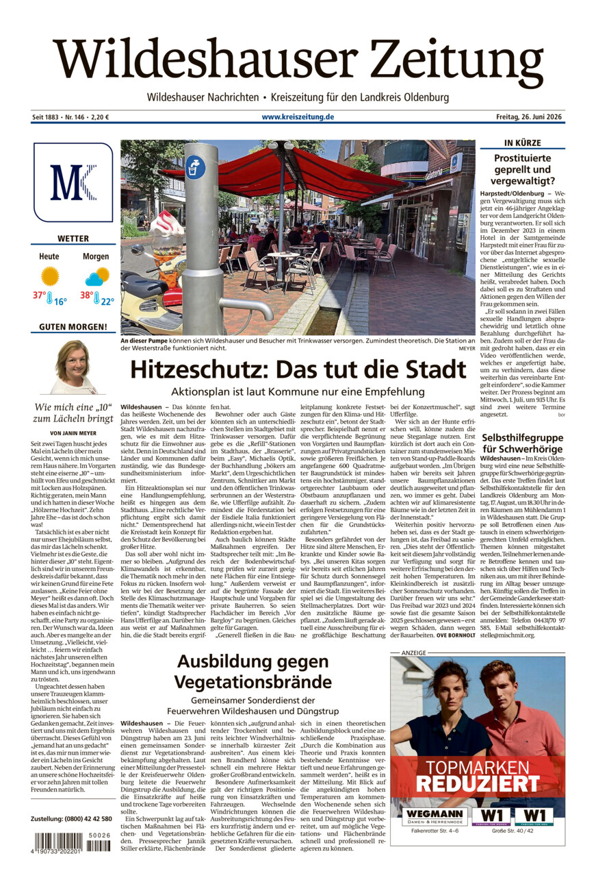 Wildeshauser Zeitung vom Freitag, 26.06.2026
