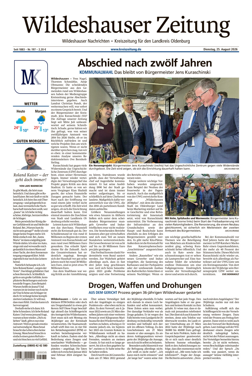 Wildeshauser Zeitung vom Dienstag, 25.08.2026