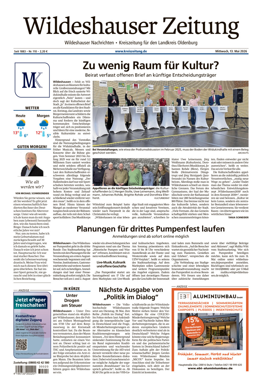 Wildeshauser Zeitung vom Mittwoch, 13.05.2026