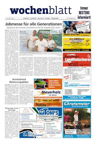 Diepholzer Wochenblatt vom 10.10.2026