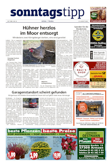 Sonntags-Tipp Achim-Verden vom 22.08.2026