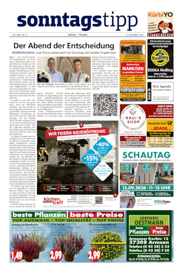 Sonntags-Tipp Achim-Verden vom 12.09.2026