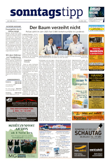 Sonntags-Tipp Syke-Weyhe-Bassum vom 25.04.2026