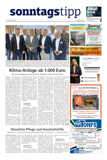 Sonntags-Tipp Syke-Weyhe-Bassum vom 22.08.2026