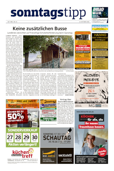 Sonntags-Tipp Syke-Weyhe-Bassum vom 24.10.2026