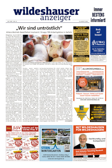 Wildeshauser Anzeiger vom 08.08.2026