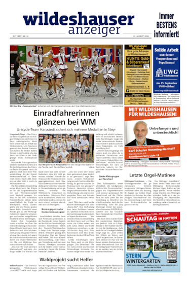 Wildeshauser Anzeiger vom 22.08.2026
